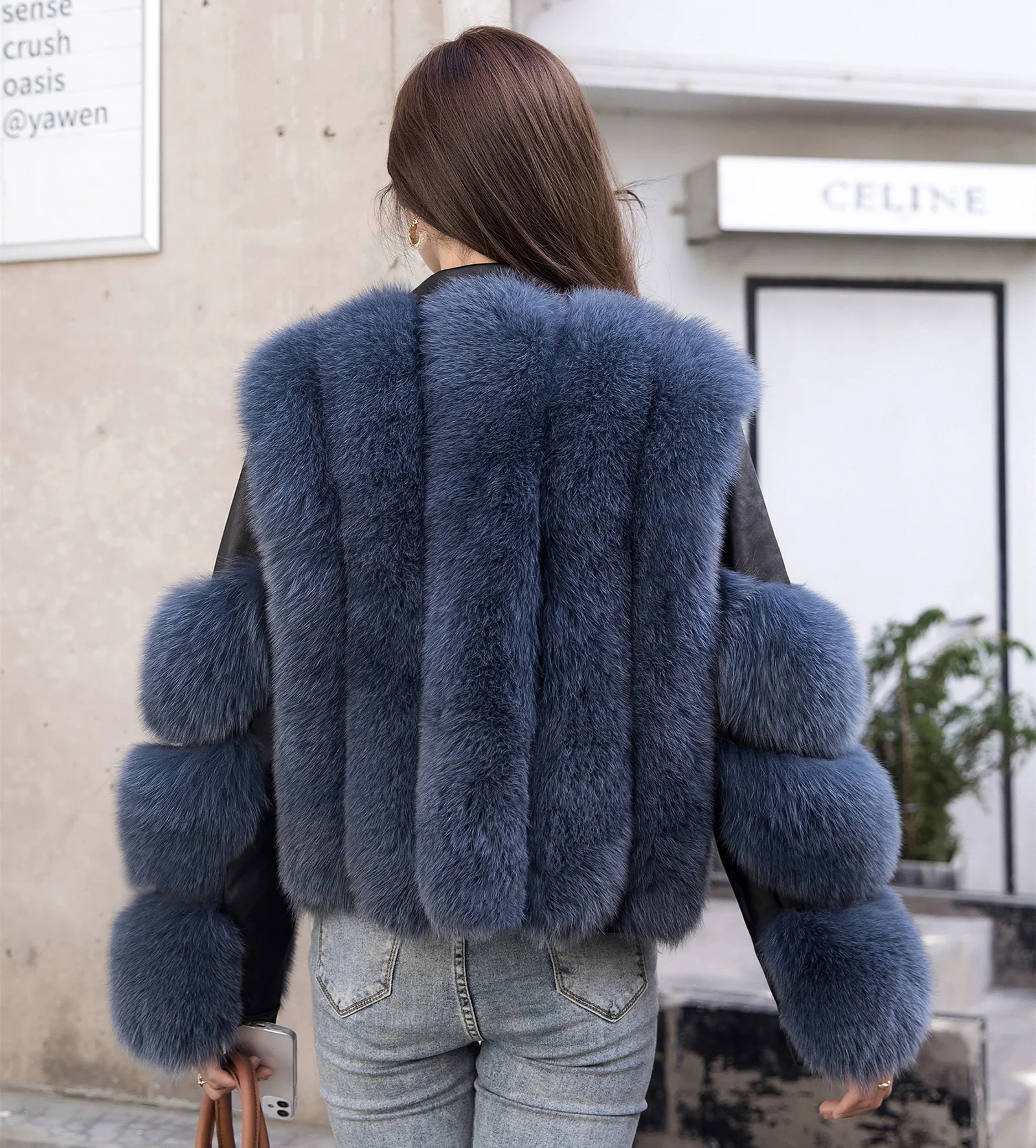 Real fox fur coat women winter fur coat natural fox fur jacket animal fur top wholesale quality clothing