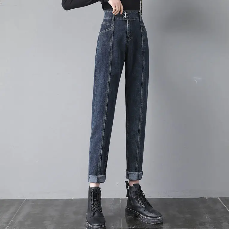 

Harlan jeans women's 2021 new spring and autumn straight tube loose high waist thin versatile radish father women's pants