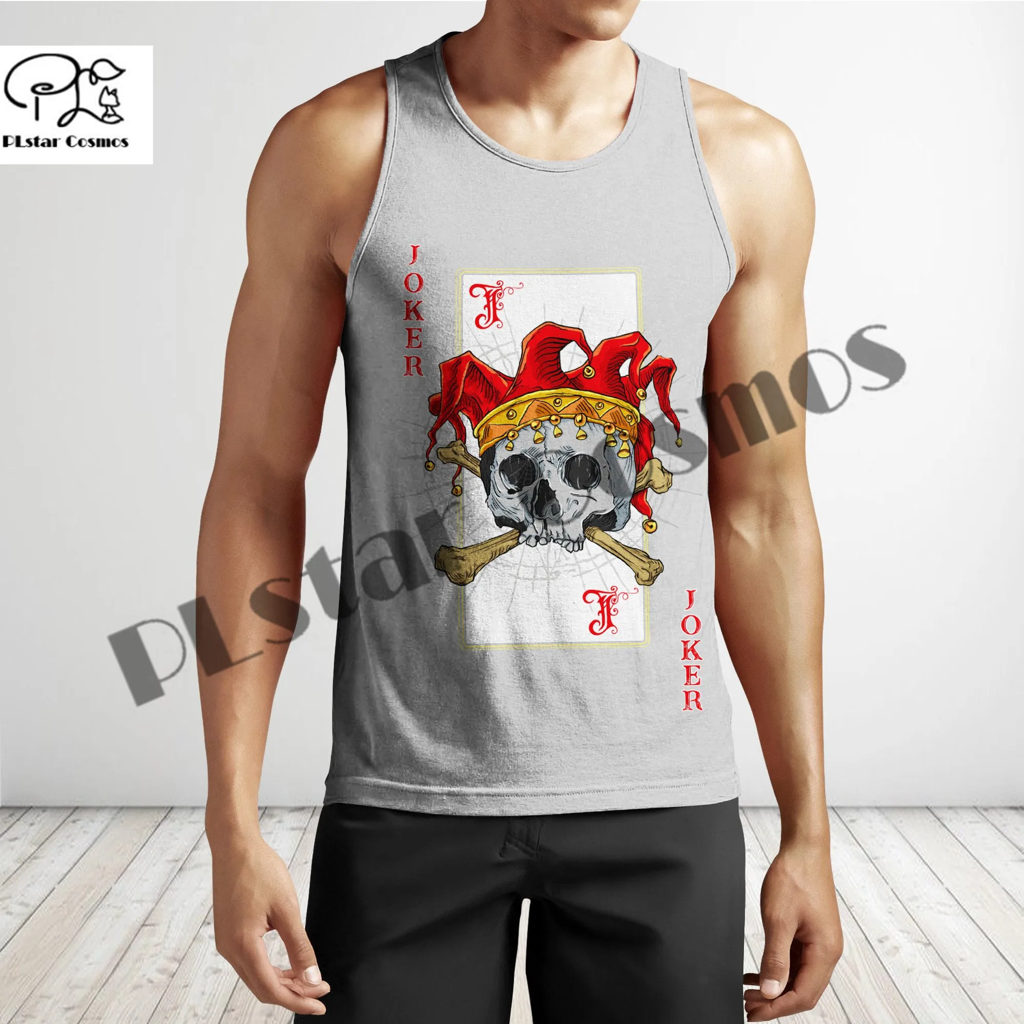 

PLstar Cosmos 3DPrint Newfashion Skull Flower Gothic Art Summer Harajuku Streetwear Tank Top Sleeveless Tees Fitness Unisex S-2