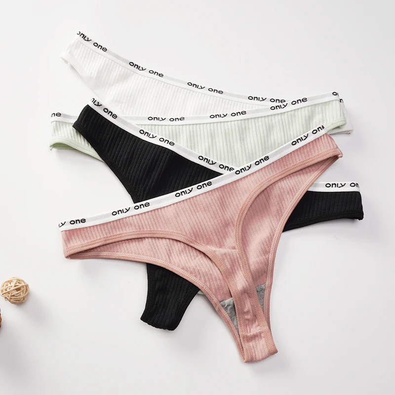 

Women's Cotton G-String Thong Panties String Underwear Women Briefs Sexy Lingerie Pants Intimate Ladies Letter Low-Rise Lingerie