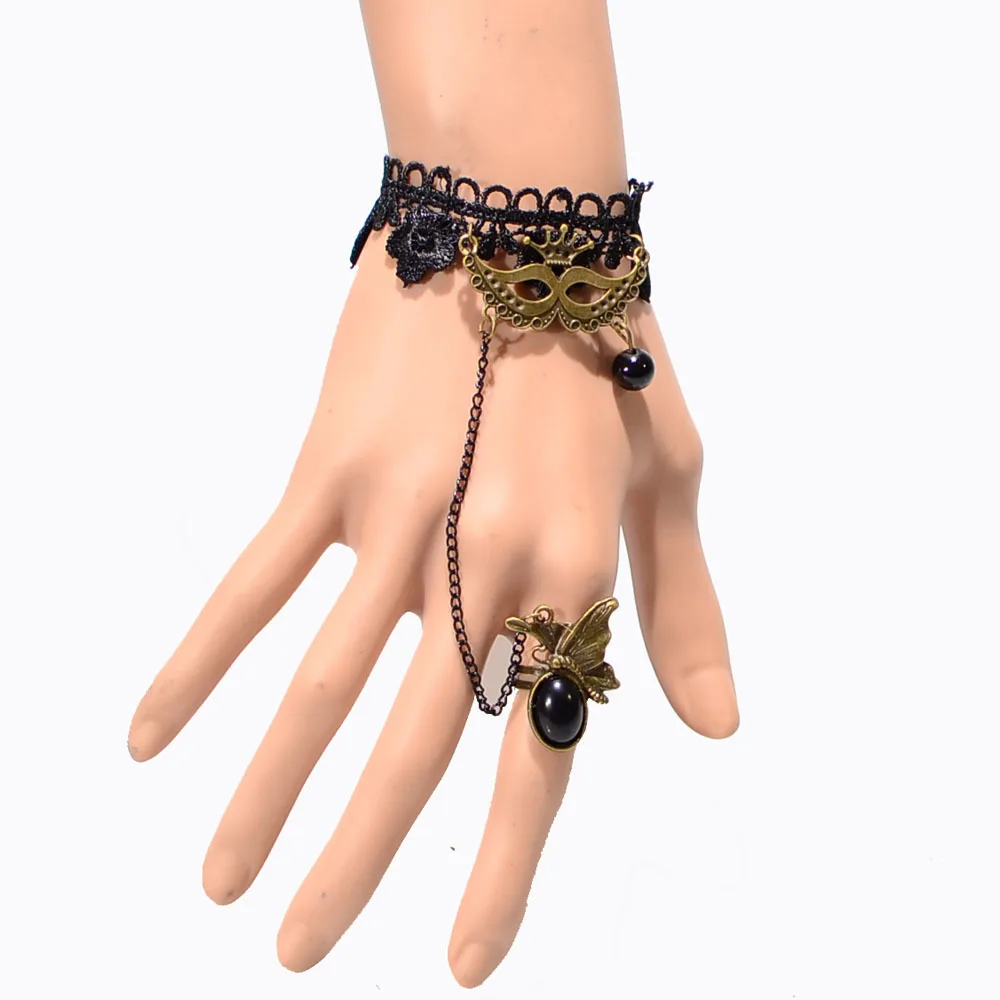 2021 Новый металлический сплав бабочка брелок маска черный браслет на запястье для