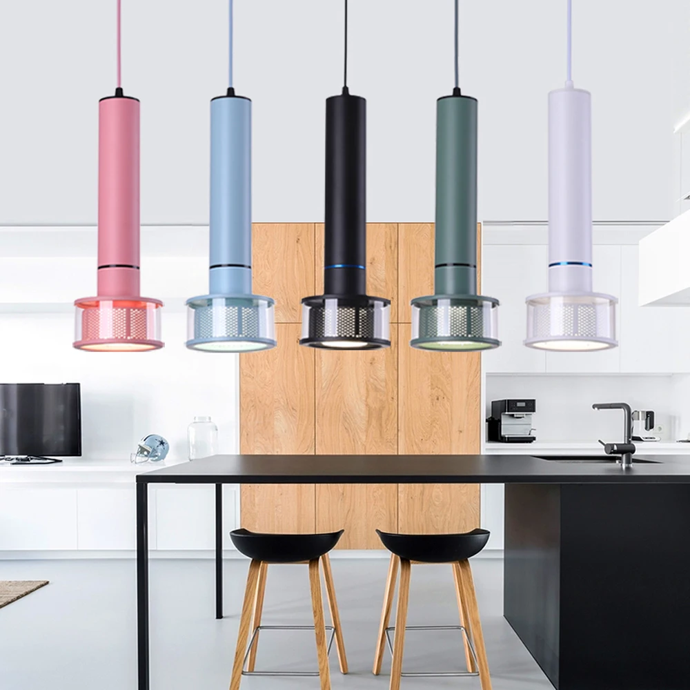 

Colorful LED Pendant Lamp 15W Modern Vintage Bar Restaurant Bedrooms Pendant Lights Indoor Hanging Lamp AC100- 240V Luminaria