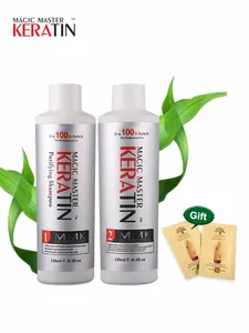 Кокосовый запах 120 мл Кератиновое лечение + 120 мл очищающий шампунь выпрямляющие и гладкие вьющиеся волосы без сильного запаха