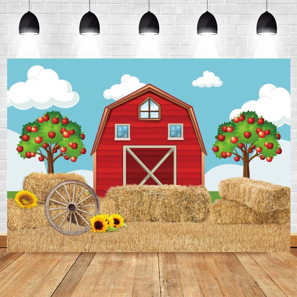 Autumn Fall Farm Barn Hay Photography Backdrops Newborn Baby Shower Birthday Party Photographic Background Banner Photophone