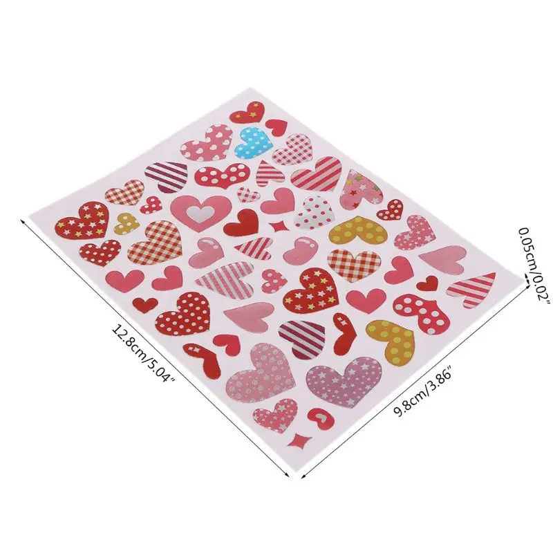 

10 Sheets Heart Stickers Love Decorative Sticker Kids Envelopes Cards Craft Scrapbooking Party Favors Prize Class Rewards Award