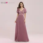 Платье Ever Pretty женское для выпускного вечера, элегантное простое вечернее с V-образным вырезом и рукавами-фонариками, с вышивкой, EP00460, 2020