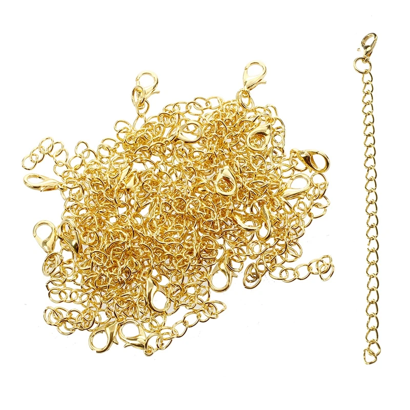 

20 фурнитура для удлинения цепочки для ожерелья золотого цвета с застежкой