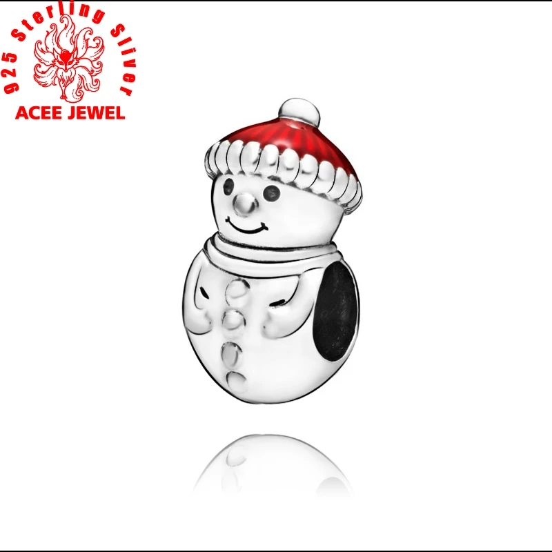 

2019 winter New 925 Sterling Silver Beads Snowman & Christmas Hat Charms Pendant fit Original pandora Bracelets DIY Jewelry