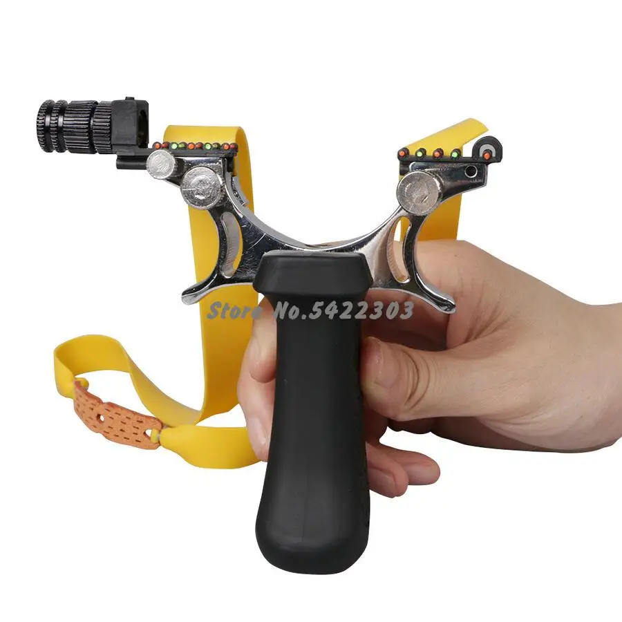 

Slingshot Catapult Hunting Sling Shot with Aiming Point and Flat Elastic Rubber
