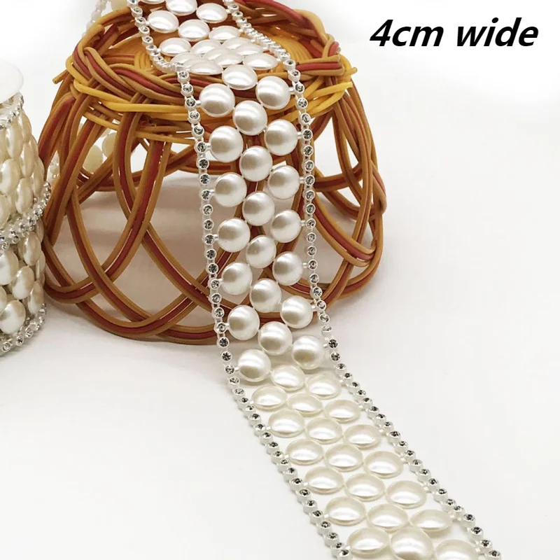 

High-grade ABS Imitation Pearl Plastic Diamond Lace Barcode DIY Stage Costume Necklace Flashing Sexy Low-cut Dress Decoration