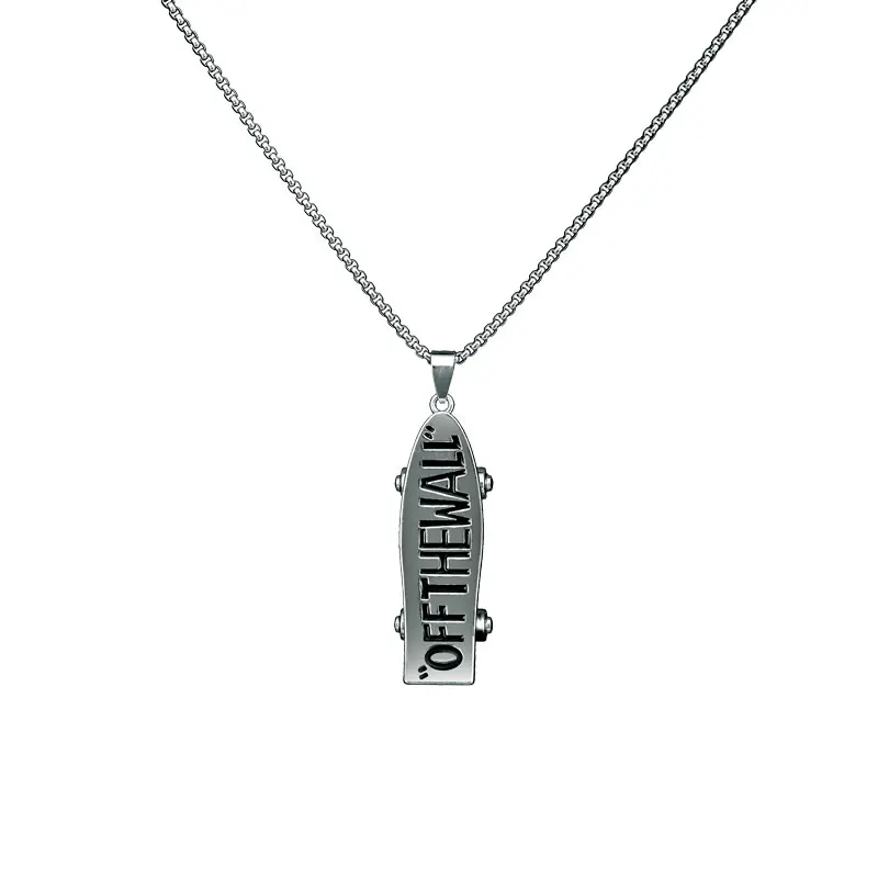 

Tearsofriver Men's Punk Skateboard Pendant Long Necklaces Hip Hop Disco Chain Necklaces Jewelry
