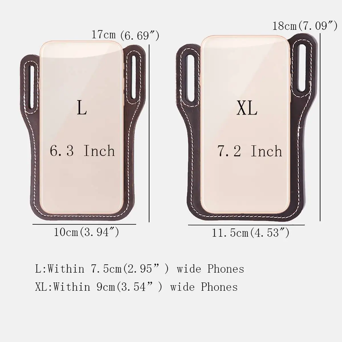 

Men's Retro Genuine Leather Waist Bag Casual Can Accommodate 6.3/7.2 Inch Belt Phone Bags Coin Pocket Card Holder Wallet Gift