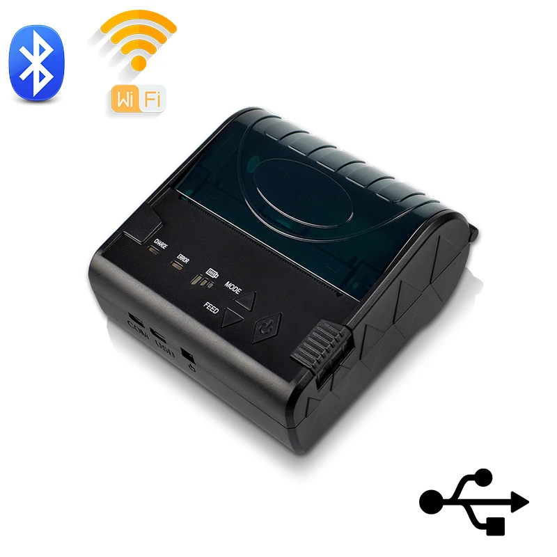 Bluetooth thermal printer 80MM mini wi-fi portable receipt printer small for mobile phone ipad for android IOS Windows
