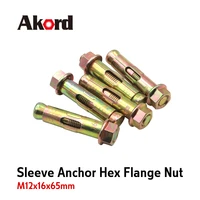 accord anchor m12 hex flange nut carbon steel sleeve hex gold passivated yellow zinc plated 12x58x2 12m12x16x65mm box30