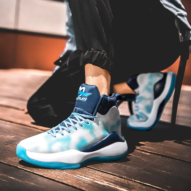 Professional Men Basketball Shoes Fashion Comfortable Sports Ankle Boots Athletic Training Anti-slip Wearable Street Basketball