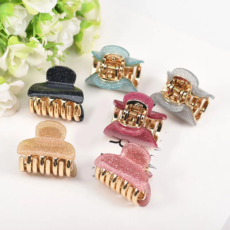 4 см блестящие акриловые Когти для волос Краб заколки конский хвост зажим женские