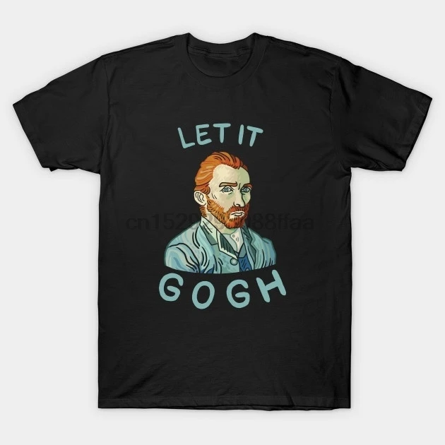 1 шт. летняя футболка с забавным принтом Let It Gogh ortist-футболка в стиле унисекс