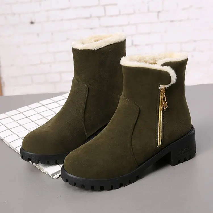 Сапоги YeddaMavis серые теплые зимние сапоги с боковой молнией женская обувь новые