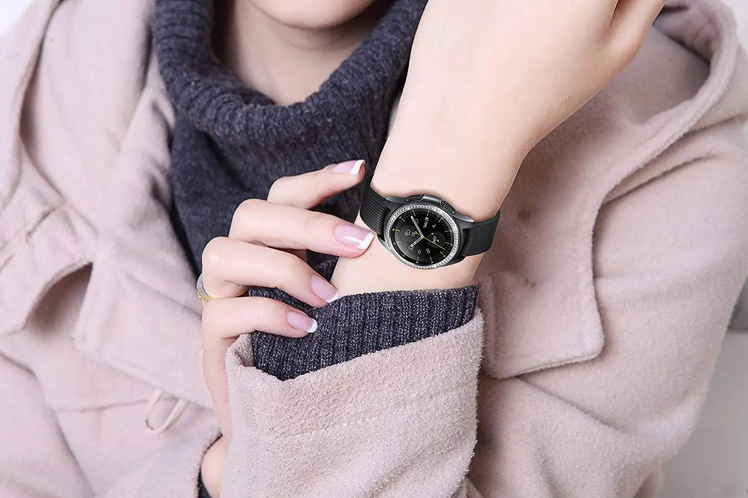 Бриллиантовая оправа кольцо для samsung Galaxy Watch 42 мм 46 мм металлический ободок кольцо клеющаяся крышка чехол для samsung gear S3 Classic/Frontier