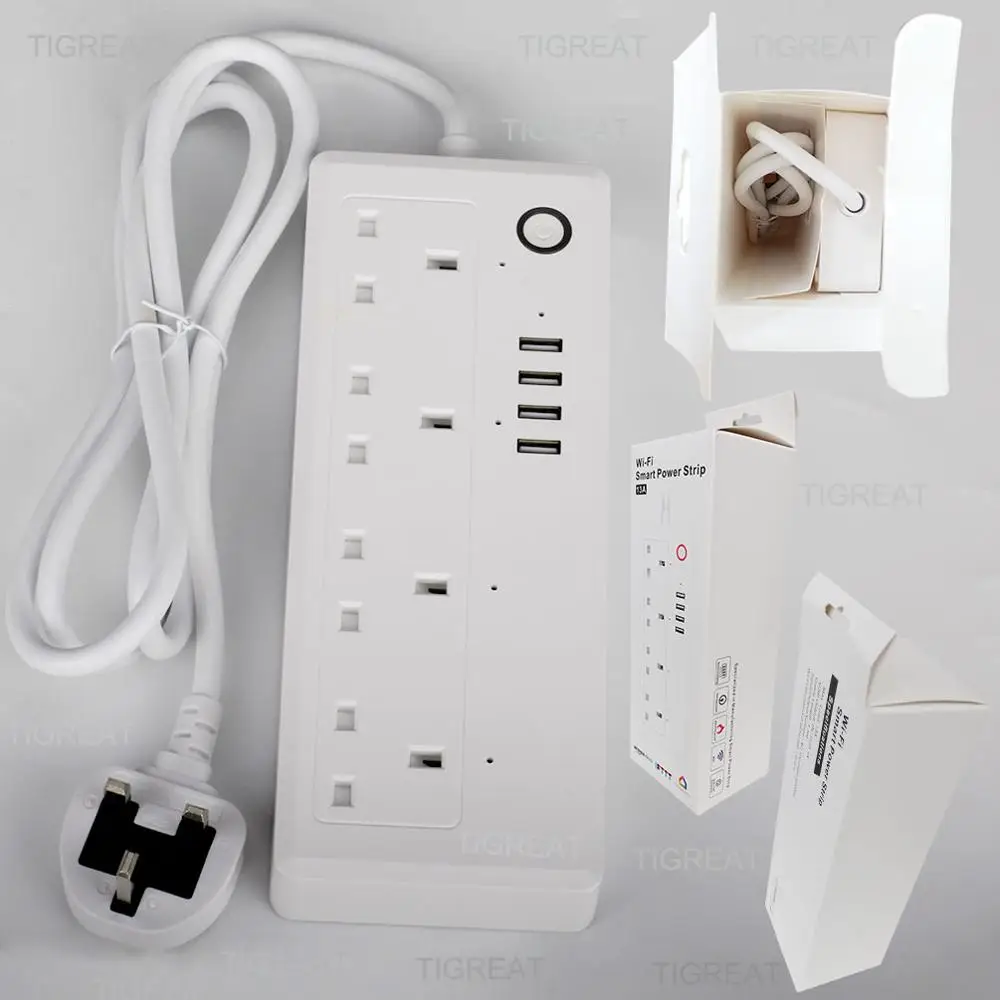 Умный удлинитель с Wi-Fi USB-розеткой и таймером на дистанционном управлении |