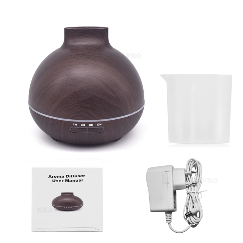 

400ml Ultrasonic Aromatherapy Diffuser Wood Grain Ultrasonic Humidifier for Office Home Bedroom Living Room