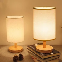 bedroom bedside lamp solid wood nordic remote control simple modern warm nursing night light creative dimmable table lamp