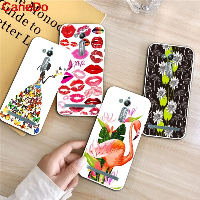 Силиконовый мягкий ТПУ чехол CarieDo Flamingo 1 для Asus Zenfone 2 3 4 Laser Max Plus Pro M1 M2 5 0 5|Бамперы| |
