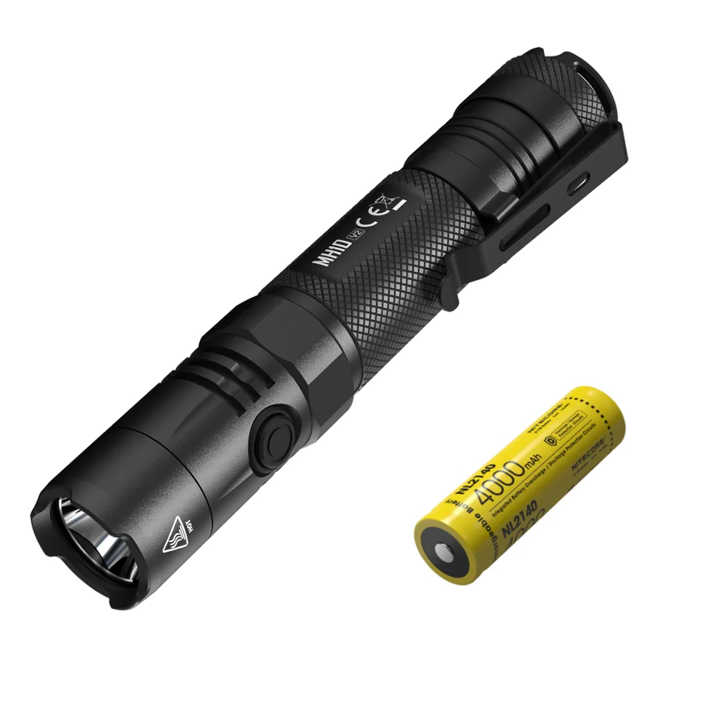 NITECORE MH10 V2 Rechargeable LED Flashlight 1200LM CREE XP-L2 V6 Tactical Flashlight with 21700 Battery for Search Camping