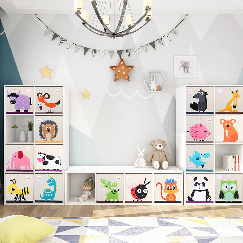 Коробка для хранения игрушек с героями мультфильмов складные корзины органайзер