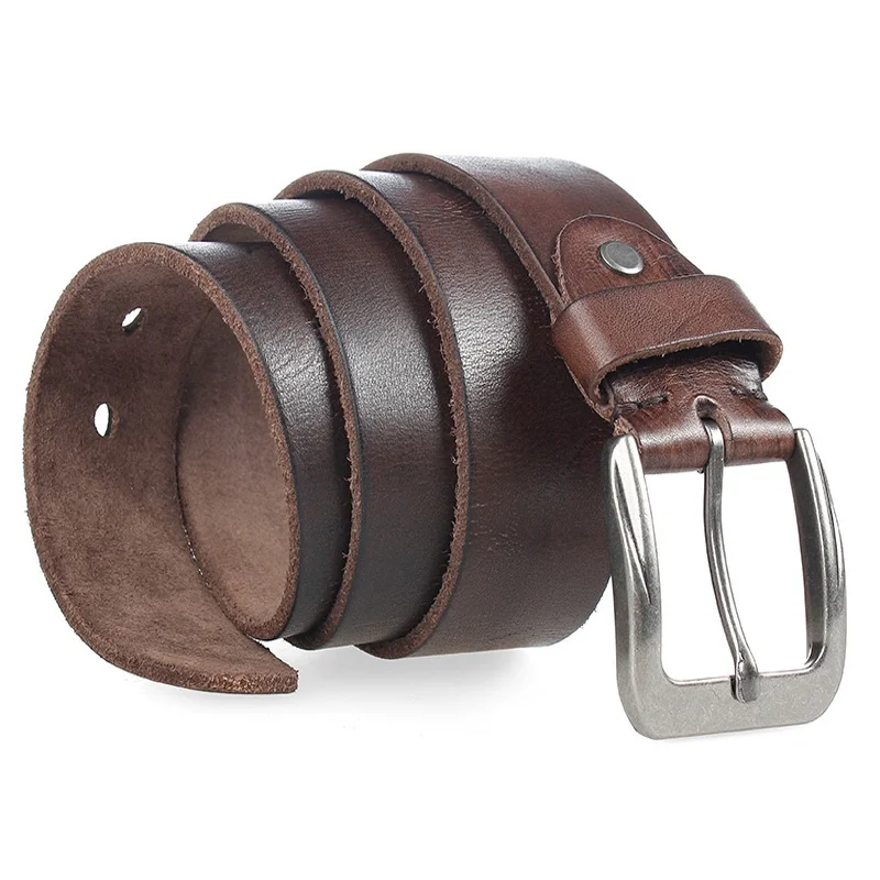 

Ремень мужской из натуральной кожи, с пряжкой с язычком, 3,8 см