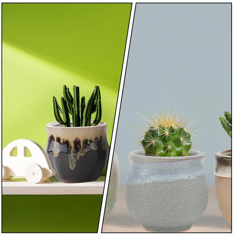 

12pcs Mini Flowerpot Ceramic Succulent Plant Pot Flowerpot Decor Bonsai Pot Fleshy Ceramic Flowerpot With Flow Glaze