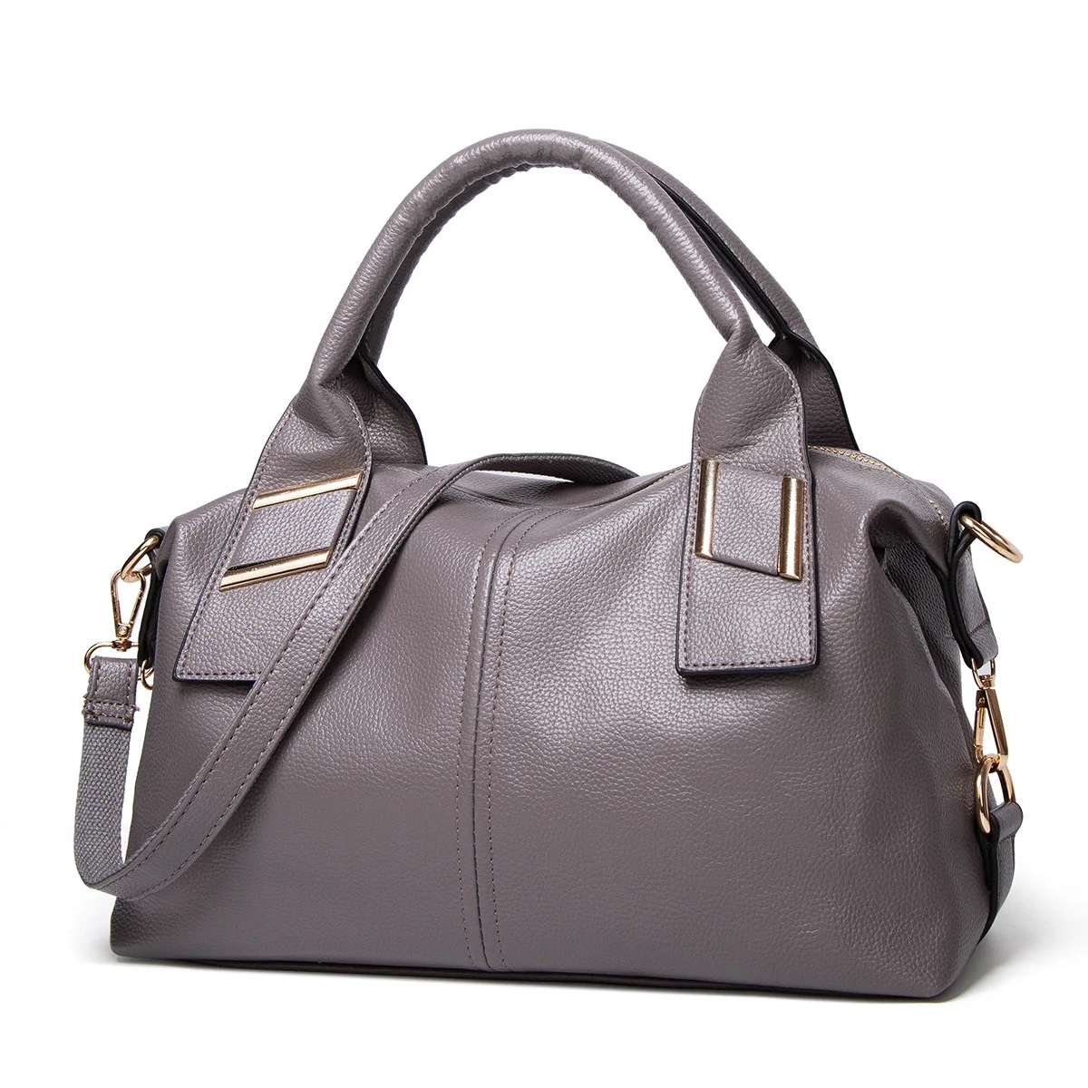 

Versatile Shoulder Bag Leather New Spring Versatile Big Bag Women 2021 Solid Color Fashion Boston Shoulder Strap Handbags