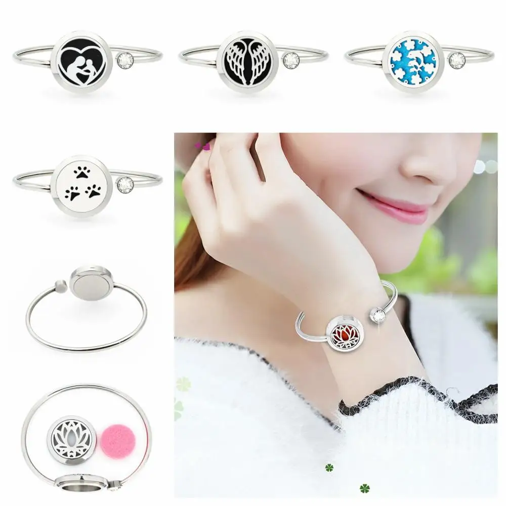 Дерево жизни 25 мм диффузор эфирного масла медальон браслет Твист винт 316