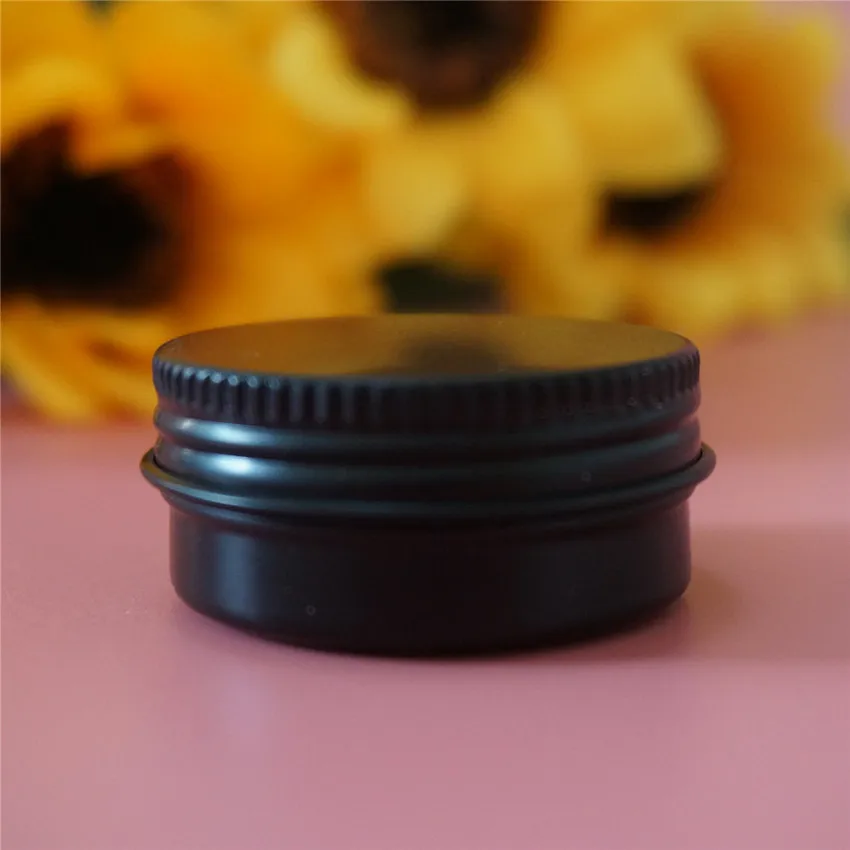 

10g Portable Empty Aluminum Box Metal Tin Cans 10ml Cosmetic Round Cream DIY Refillable Jar Tea Aluminum Pot Black Containers