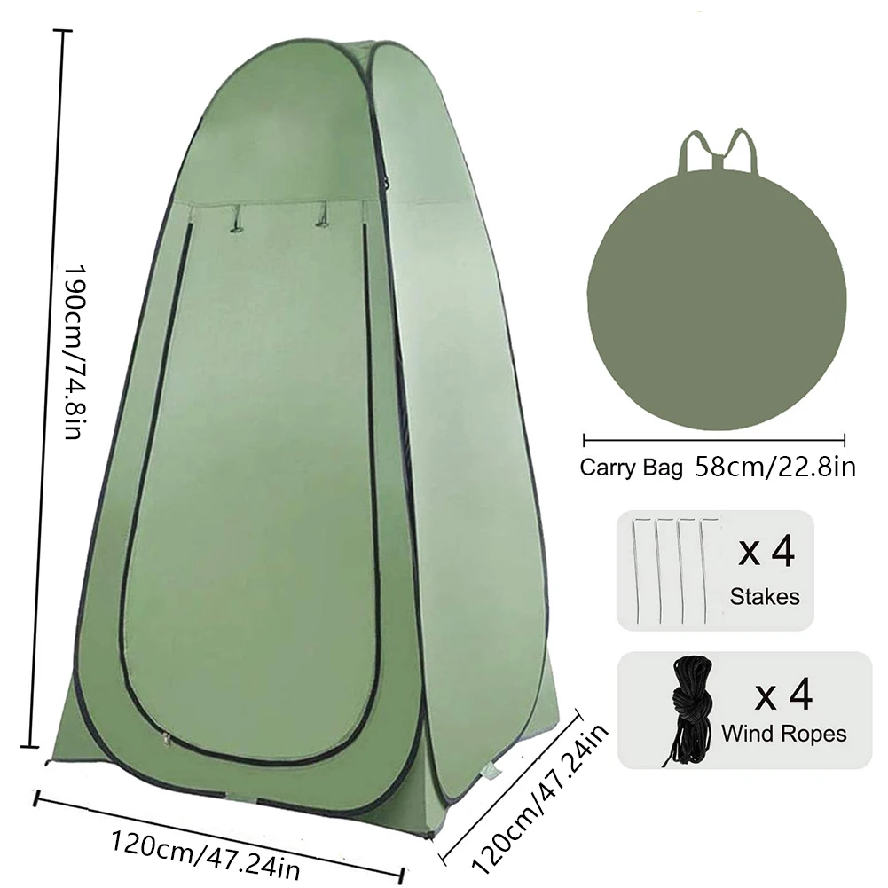 

Outdoor Privacy Pop Up Tent Shower Toilet Tent Portable Room Shelter Canopy Sunshade for One Person Dressing Camping Gear