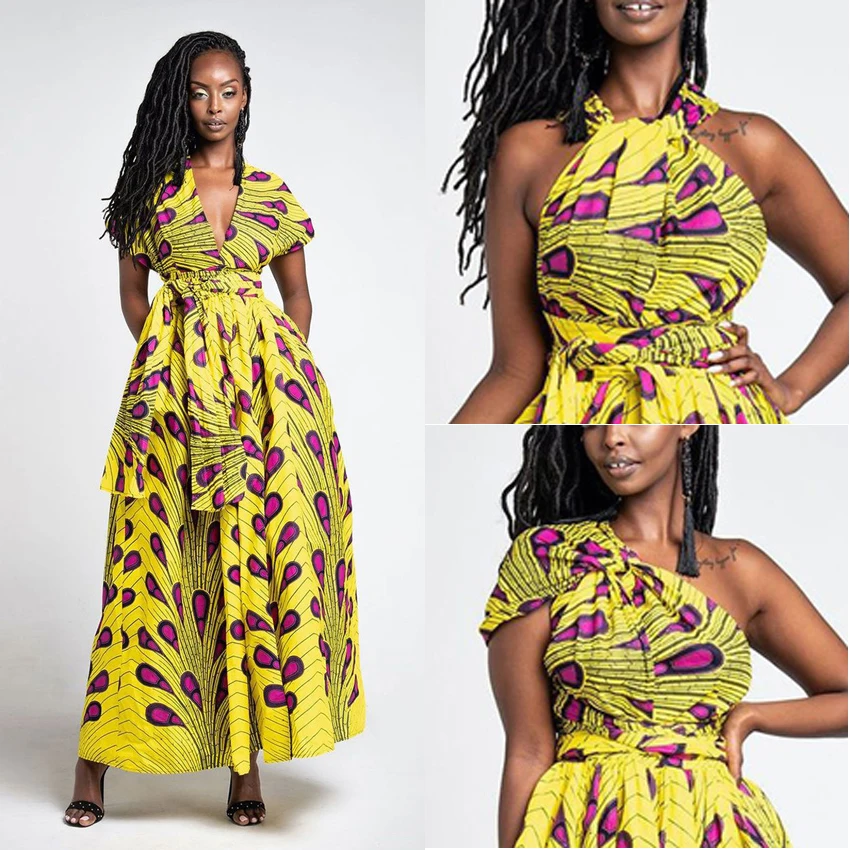 Летнее модное женское платье нигерийская африканская одежда платья с принтом