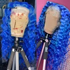 Харизма волнистый синтетический кружевной передний парик для женщин синие кружевные передние парики натуральные волосы предварительно выщипанный термостойкий ежедневный парик