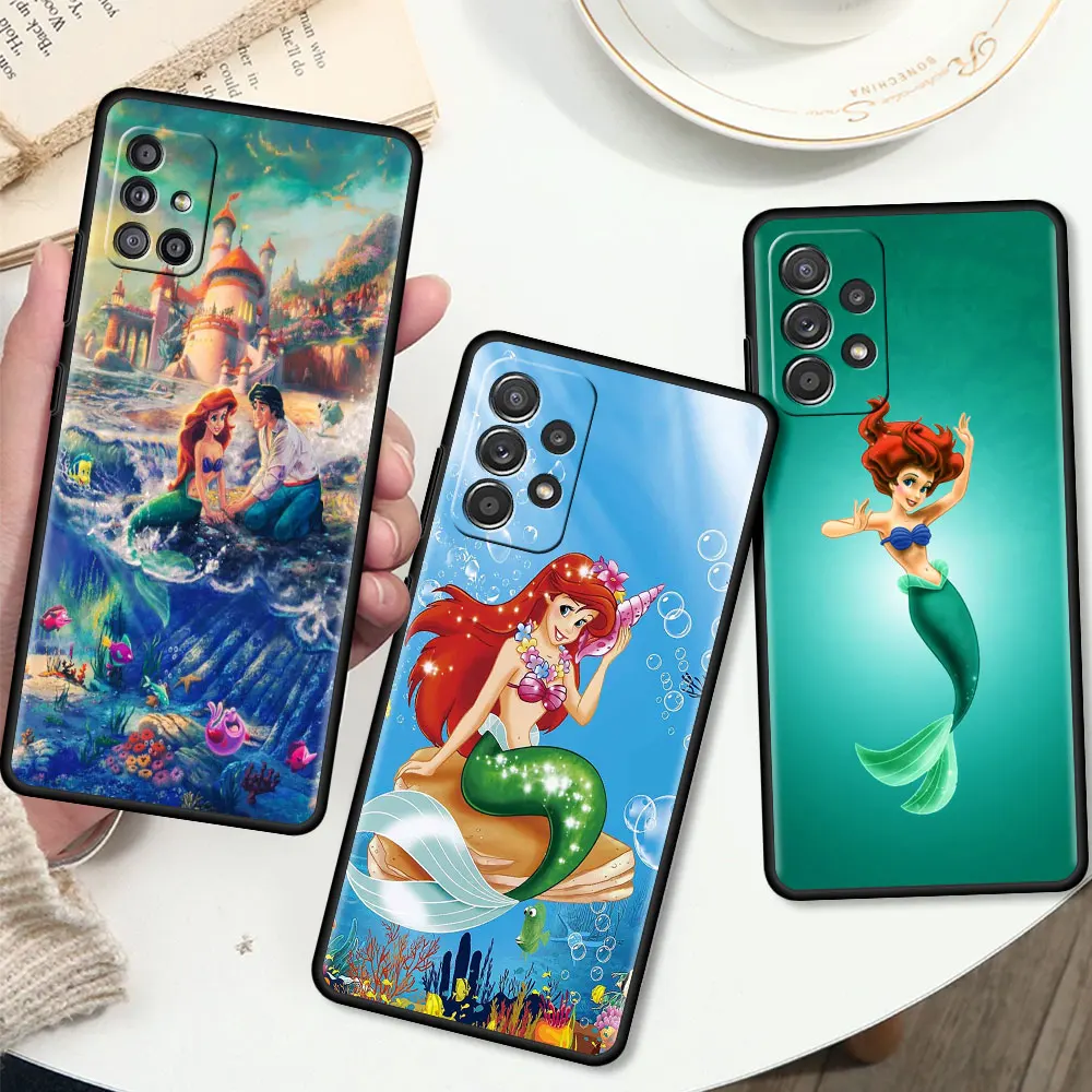 

Чехол с рисунком маленькой Русалочки для Samsung Galaxy A51, A71, A52, A91, A42, A41, A72, черный мягкий силиконовый чехол для телефона, роскошный чехол