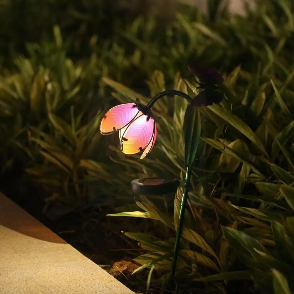 

Светильник Светло-розовая фотолампа, водонепроницаемая Ландшафтная лампа для газона, уличная садовая лампа V2O1