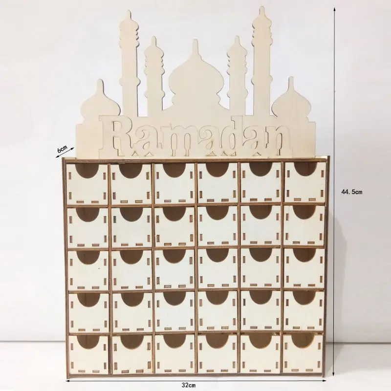 

Wood Eid Mubarak Ramadan Advent Calendar Countdown Drawer Muslim Islamic Castle W89B