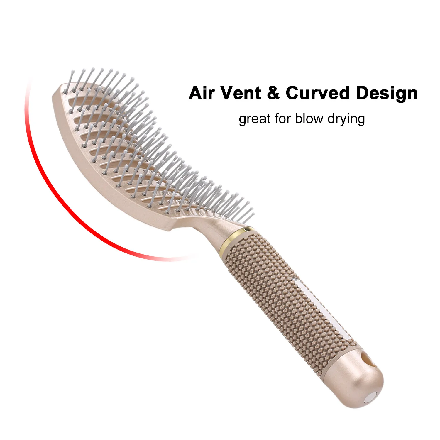 New Hairbrush Curved Vent Brush for Blow Drying Styling Detangling Hair Wave Row Short Thick Tangles Curly | Красота и здоровье