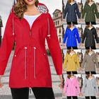 Женский плащ с переходом, длинный дождевик С закатом на осень и зиму, куртка для походов, уличная ветрозащитная куртка для кемпинга, пальто, 2022