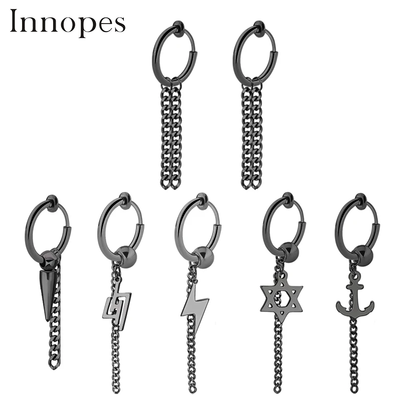 Innopes Модные Простые унисекс серьги Клипсы из нержавеющей стали ювелирные изделия