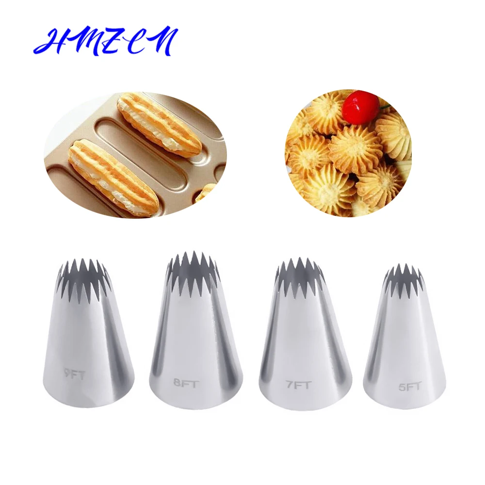 

#5FT—#9T Large Icing Piping Nozzles Russian Nozzles Pastry Tips Cookies Cake Decorating Tools Tips Cream Fondant Pastry Nozzles