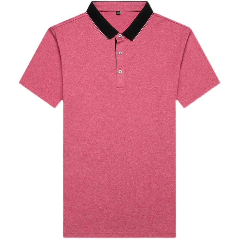 

Loldeal Polo Shirts Short-sleeved Men Slim-fit Cotton Soft Solid Color Lapel Pullover