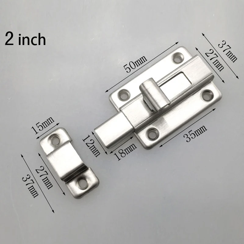 2/2.5/3/4inch Stainless Steel Door Latch Barrel Bolt Hasp Stapler Gate Lock Safety Easy To Install for Bathroom Washroom | Обустройство