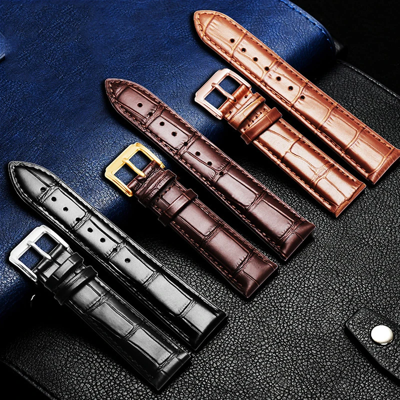 Сменный кожаный ремешок для часов черный коричневый мужчин и женщин 12 14 16 18 20 22 24