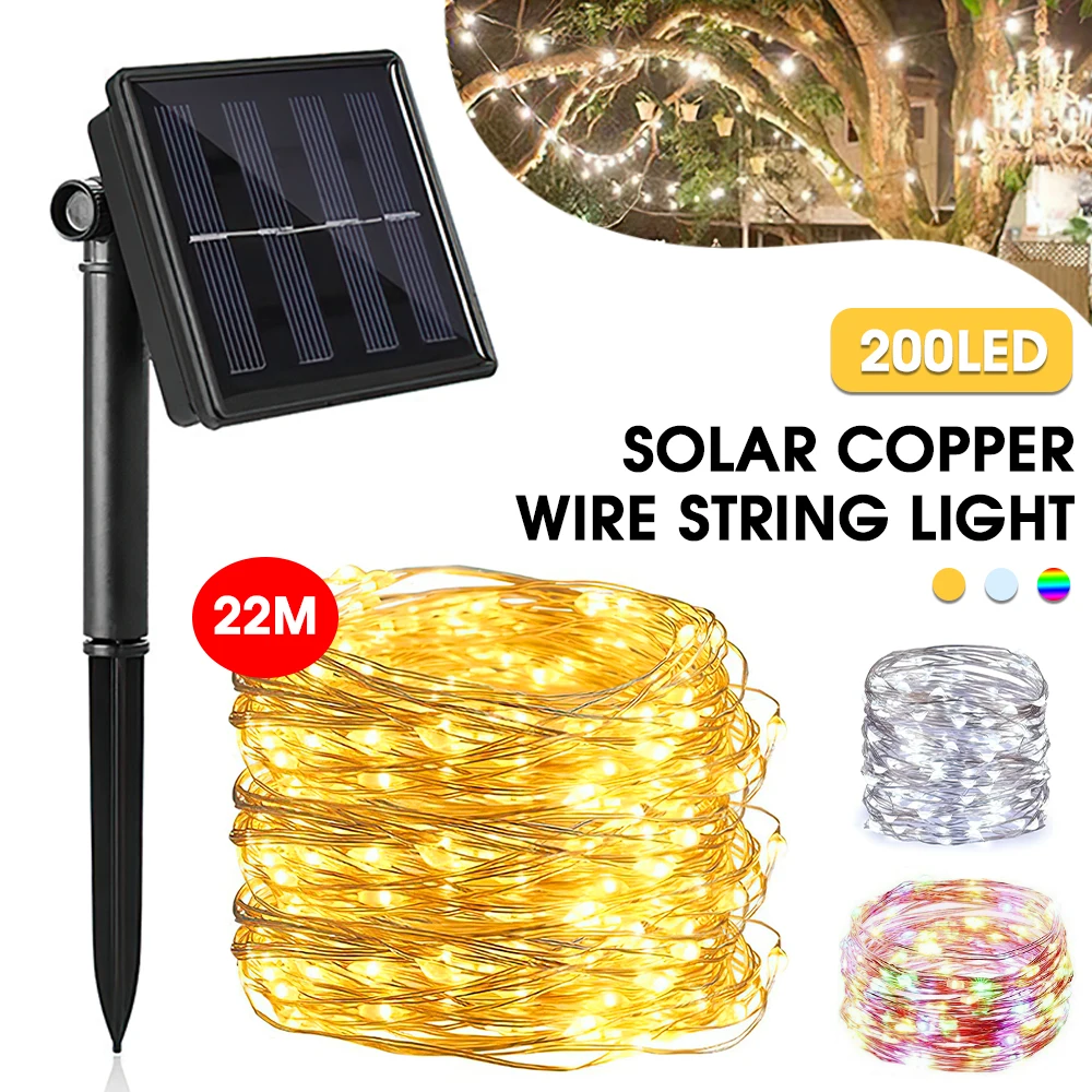 Уличная Водонепроницаемая гирлянсветильник на солнечной батарее уличный шнурок