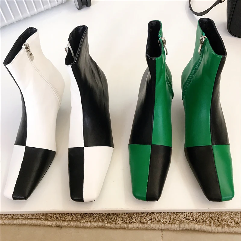 

Женские ботильоны с острым носком, Модные Зеленые брендовые черные дизайнерские привлекательные Ботинки Челси на молнии, туфли-лодочки на ...