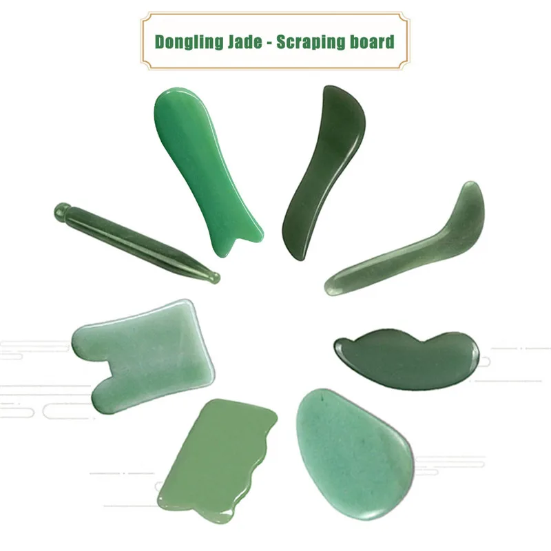 

Natural Jade Gua Sha Scraper Board Massage Rose Quartz Jade Guasha Stone For Face Neck Skin Lifting Wrinkle Remover Beauty Care